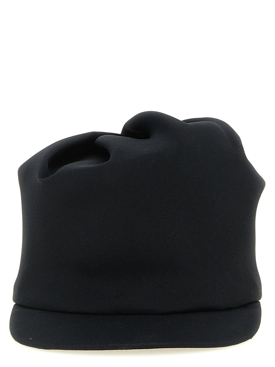 Balenciaga Sculptural Silk Hat — Black Baseball Caps