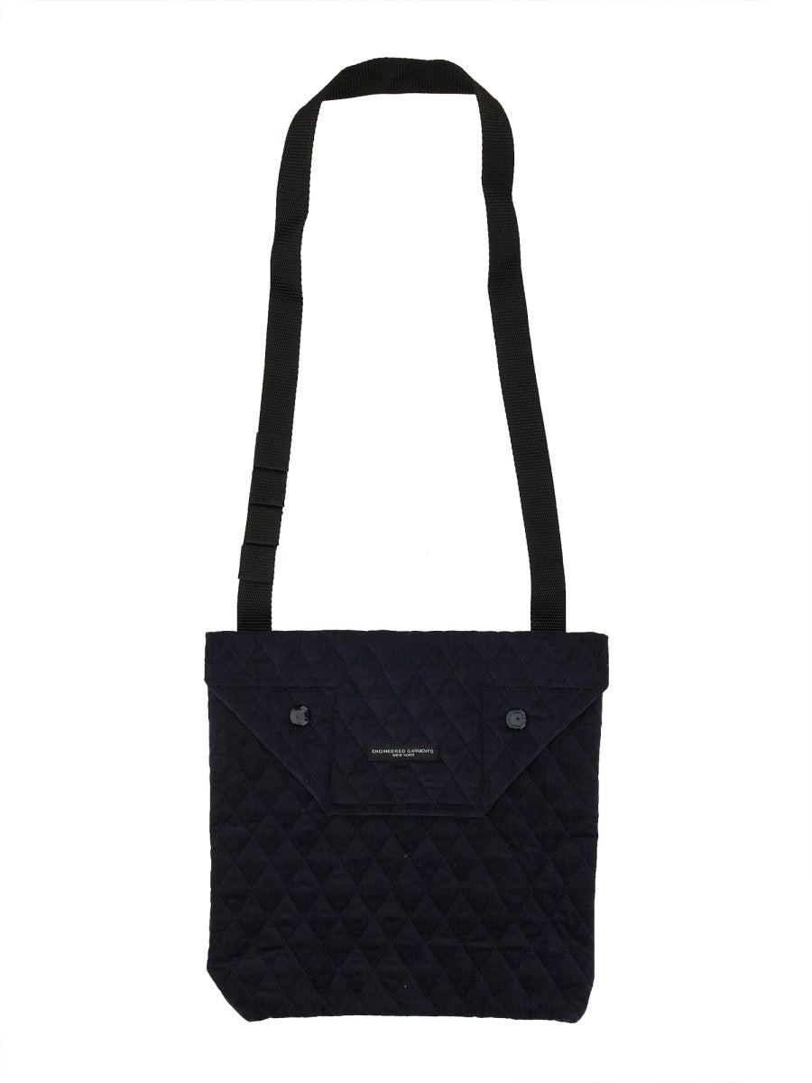 Engineered Garments Quilted Cotton-Polyester Shoulder Bag — Blue Cotton Polyester