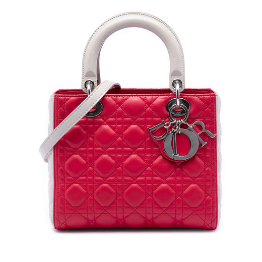 Medium Bicolor Lambskin Cannage Lady Dior - Image 1