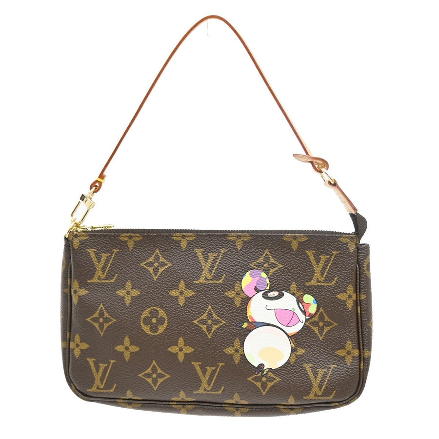 Louis Vuitton Pochette Accessoires Limited Edition Monogram Murakami Panda Brown Leather Bag
