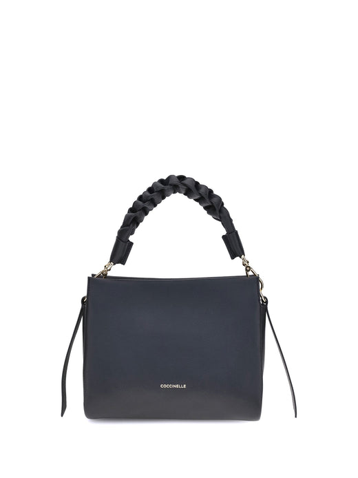 Coccinelle Shoulder Bag — Black Calf Leather Bos Taurus