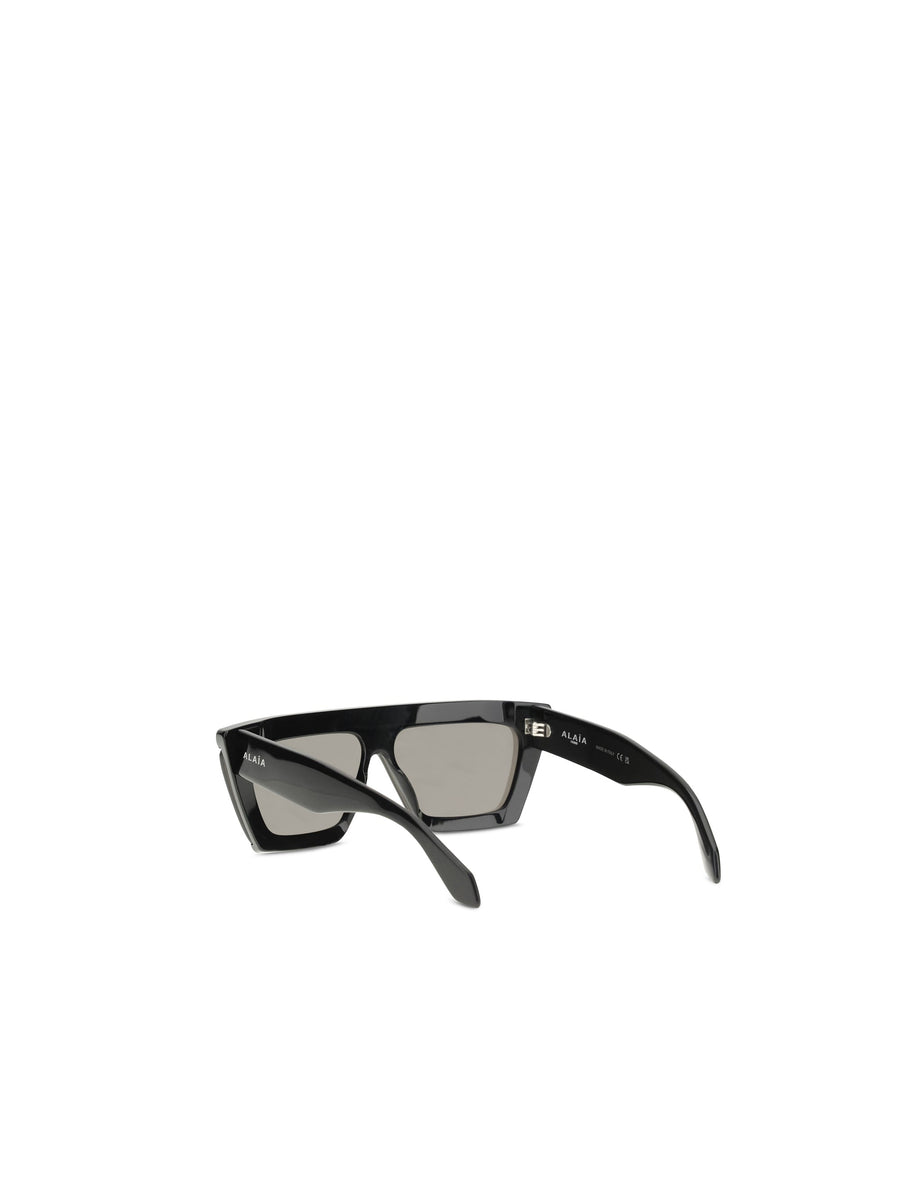 Alaïa Aa4e7010s001 Tapered Rectangular Acetate Mask Sunglasses — Black