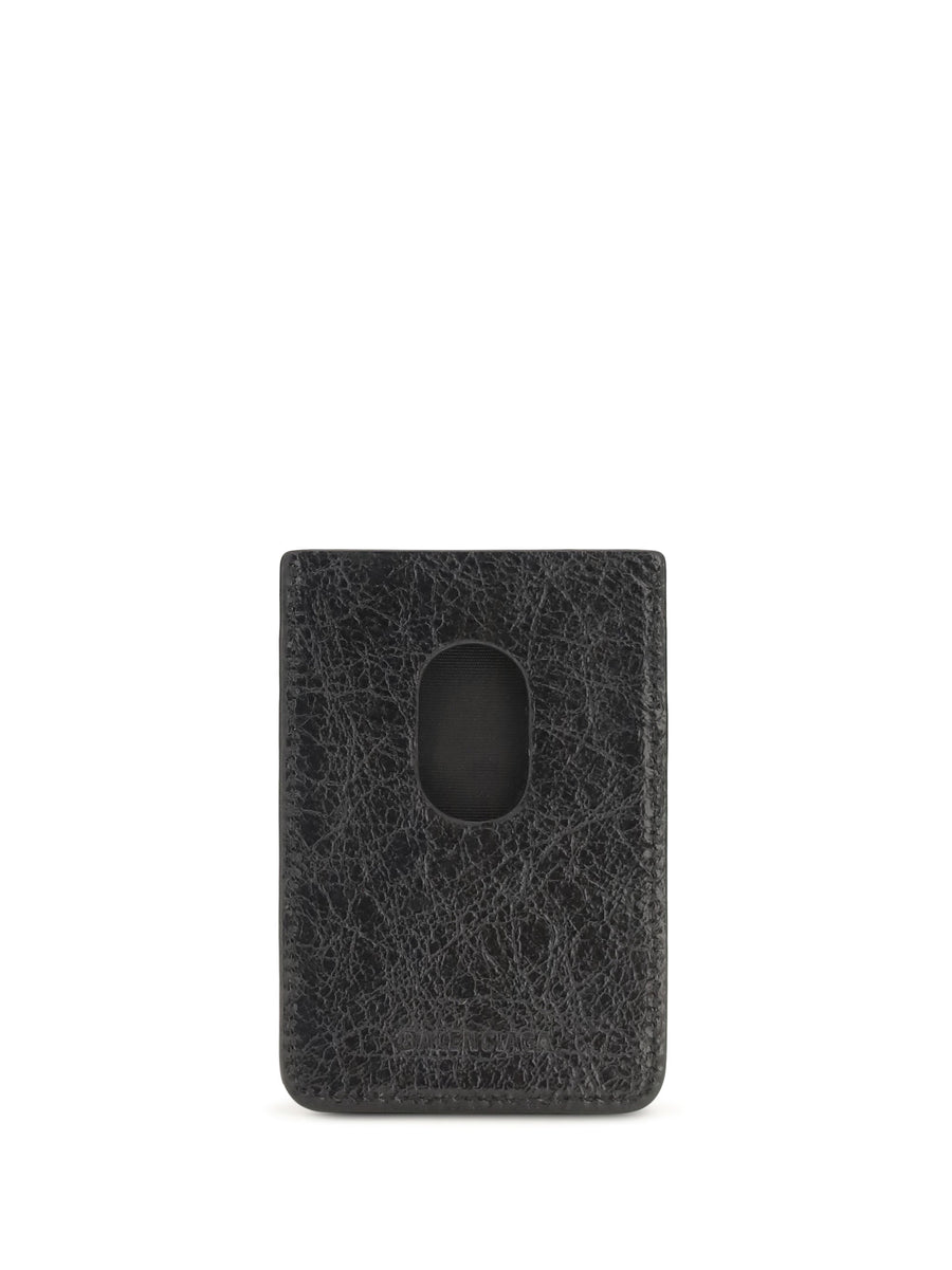 Balenciaga Card Case — Black Lambskin Leather Cases