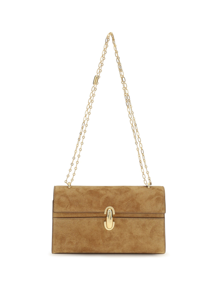 Savette Symmetry Shoulder Bag — Brown Calf Leather