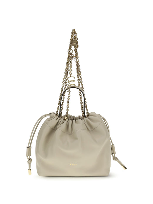 Chloé Icons Shoulder Bag — Beige Lamb Ovis Aries