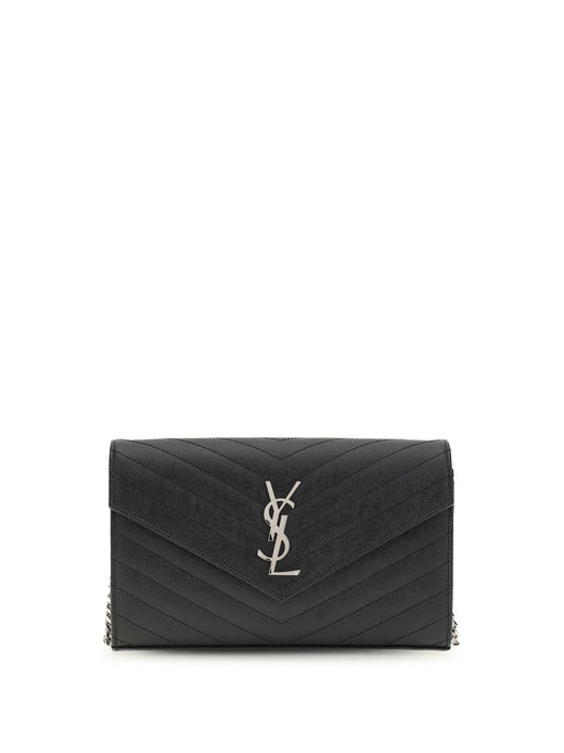 Saint Laurent Chain Wallet — Black Calf Leather Bos Taurus