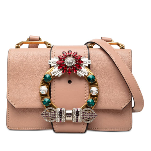Goatskin Madras Soft Calf Crystal Embellished Crossbody - Image 1