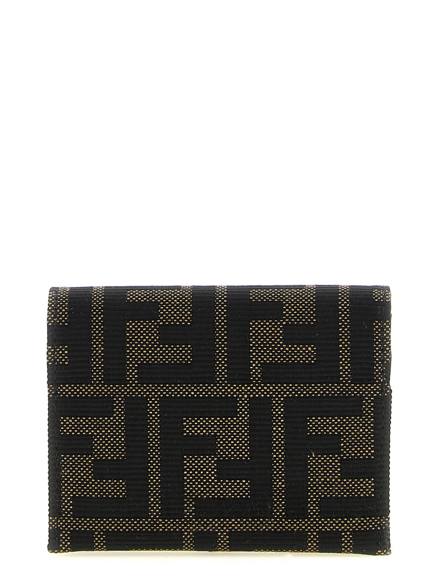 Fendi Ff Zucca Jacquard Card Case — Black Fabric Cases