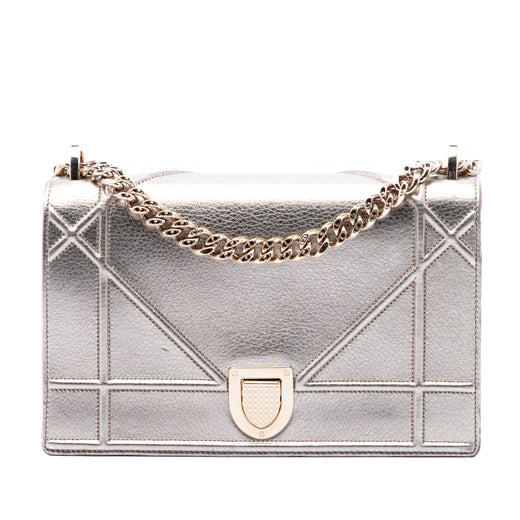 Medium Metallic Calfskin Diorama Flap - Image 1