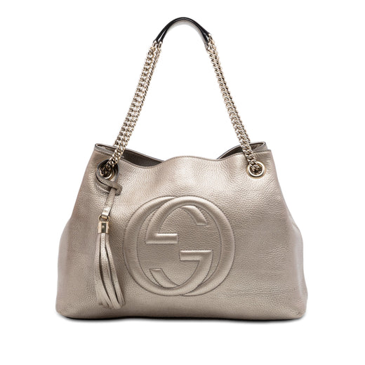Medium Metallic Calfskin Soho Chain Tote - Image 1