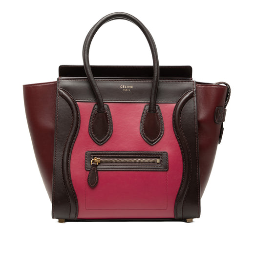 Micro Tricolor Leather Luggage Tote - Image 1