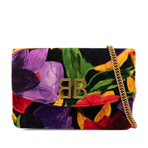 Velvet BB Floral Print Wallet On Chain - Image 1
