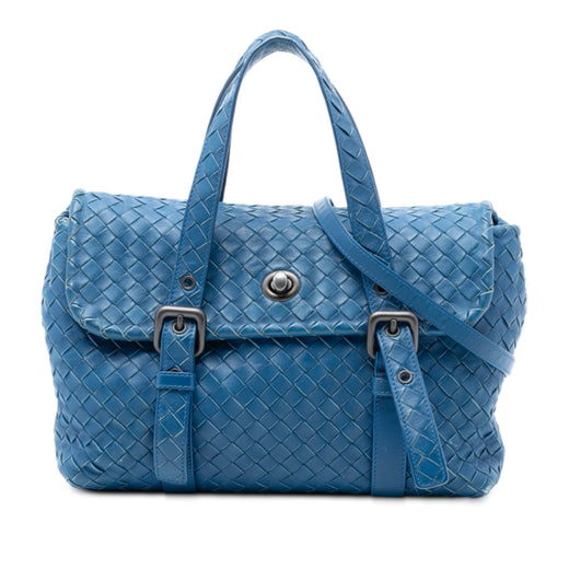 Nappa Intrecciato Flap Satchel - Image 1