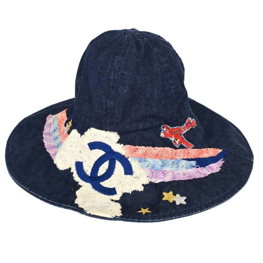Chanel Denim Mood Bucket Hat Night Flight Embroidery Navy Denim_jeans