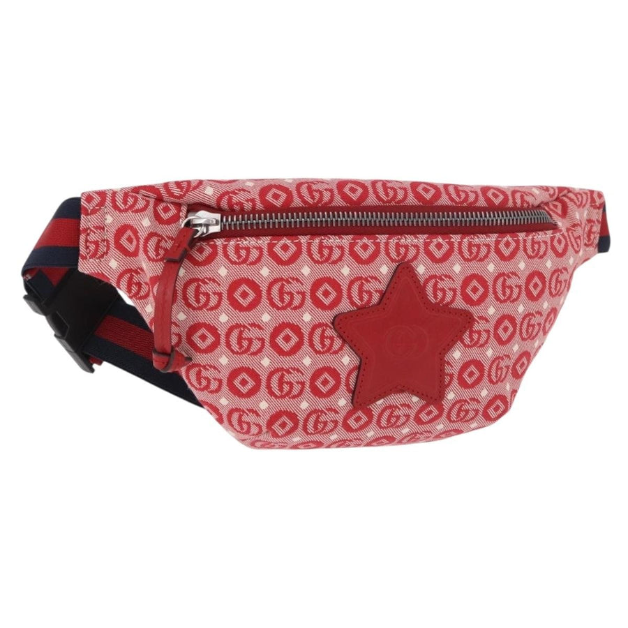 Gucci Childrens Belt Printed Gg Coated Canvas Red Bag