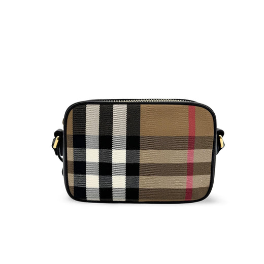 Burberry Camera Vintage Check Canvas Black Bag