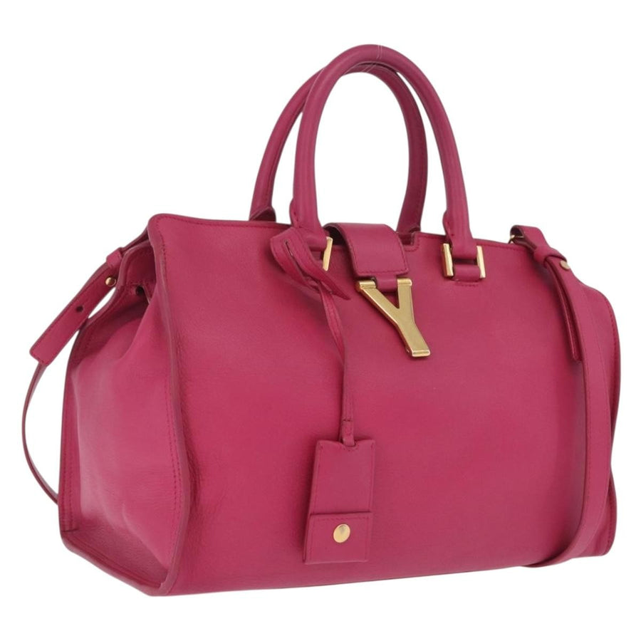 Saint Laurent Classic Y Cabas Leather Pink Bag