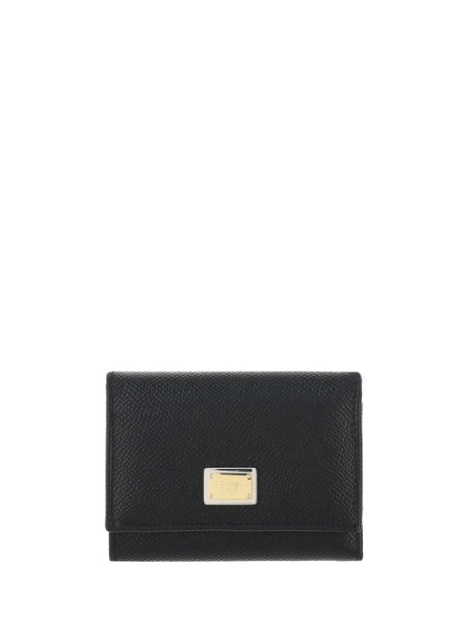 Dolce & Gabbana Snap-Button Calf Leather Wallet — Black Bos Taurus