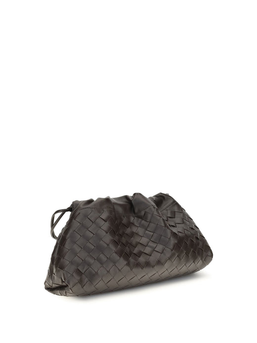 Bottega Veneta Woven Leather Drawstring Wallet — Black Calf & Purses