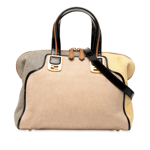 Small Canvas Colorblock Chameleon Satchel - Image 1