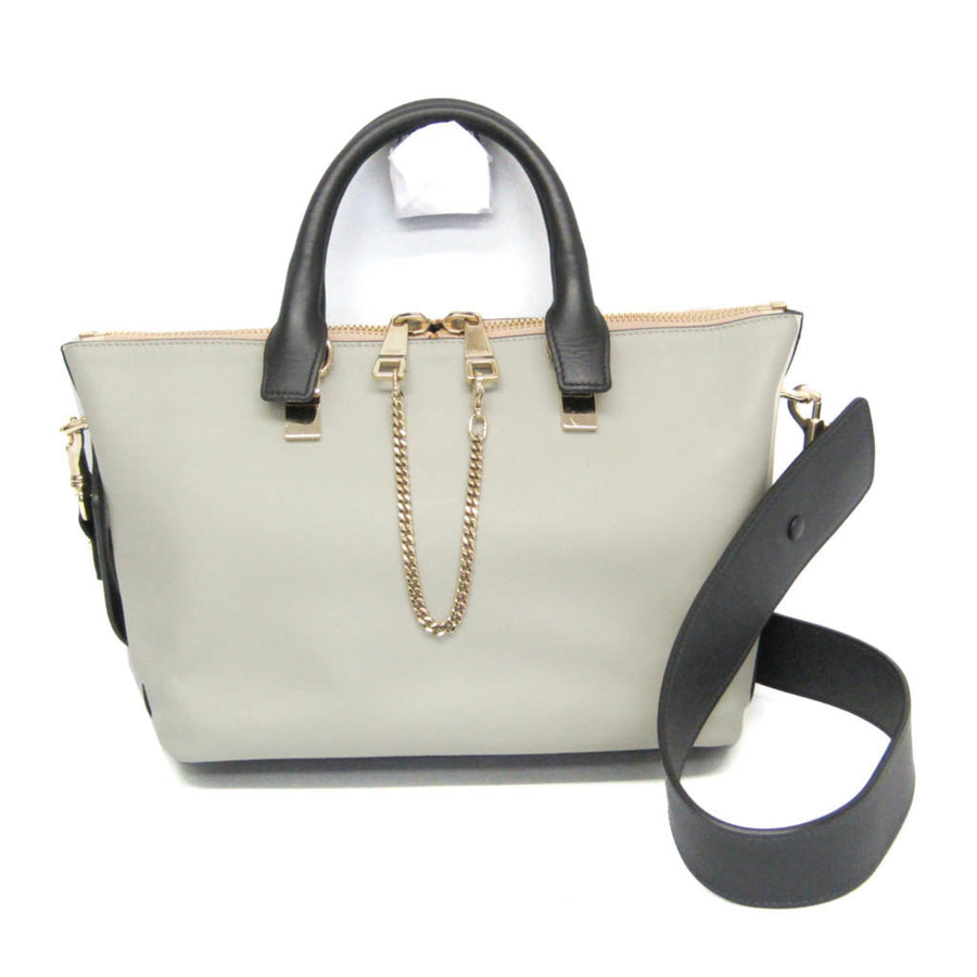 Chloe Bicolor Baylee Satchel Leather Gray
