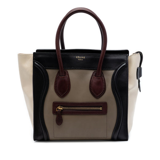 Micro Tricolor Leather Luggage Tote - Image 1