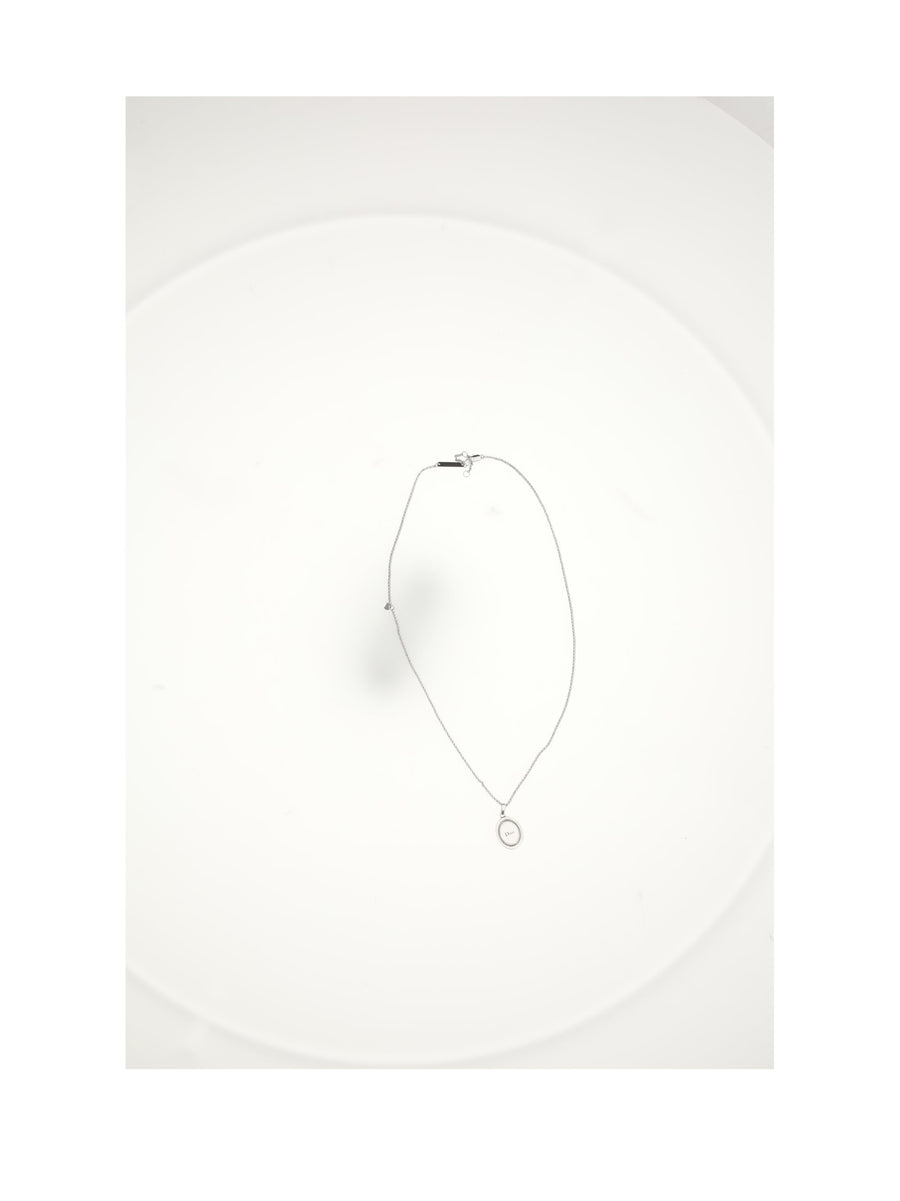 Dior Sculpted Bee Pendant Necklace — Silver Brass Necklaces