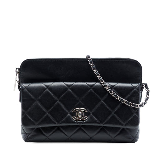 CC Quilted Lambskin Front Flap Crossbody - Image 1