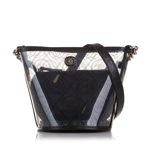 Crumpled Calfskin PVC Camellia Bucket - Image 1