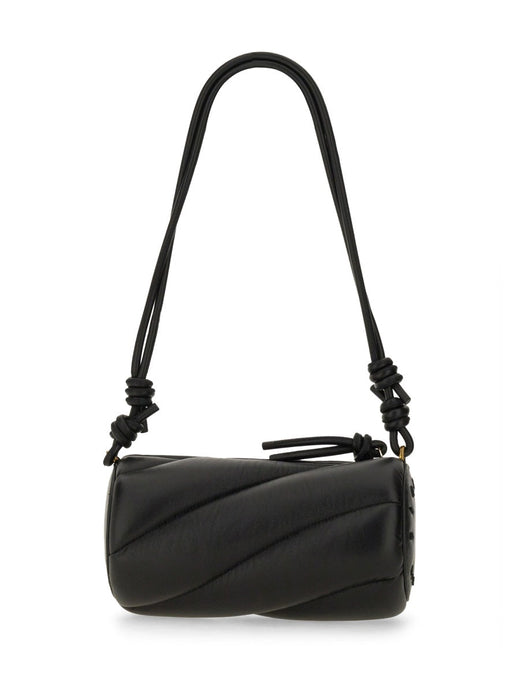 Fiorucci Mella Shoulder Bag — Black Leather Cotton