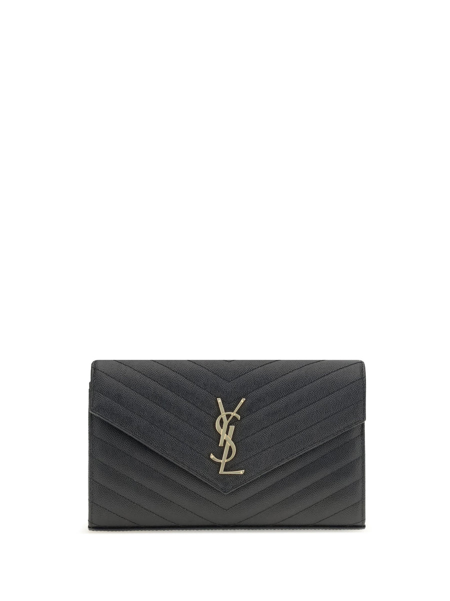 Saint Laurent Shoulder Bag — Black Calf Leather Bos Taurus