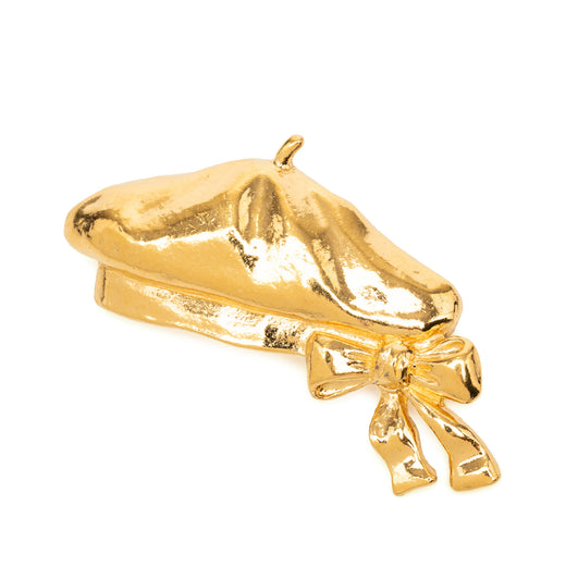 Gold Plated Beret Hat Brooch - Image 1