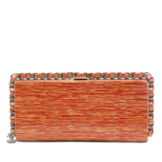 CC Patent Striped Chain Around Clutch - Image 1