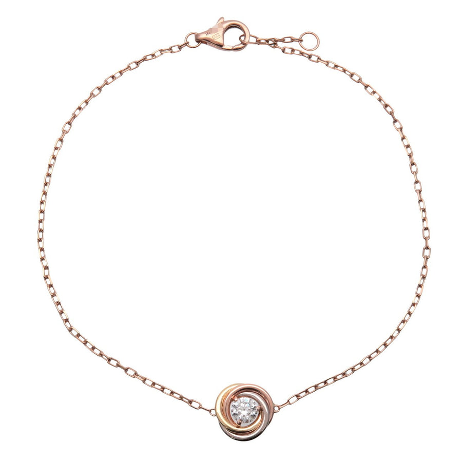 Cartier Trinity Chain 18k Tricolor Gold And Diamond Yellow_gold Bijoux