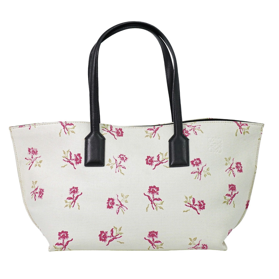 Loewe T Shopper Printed Canvas White Bag
