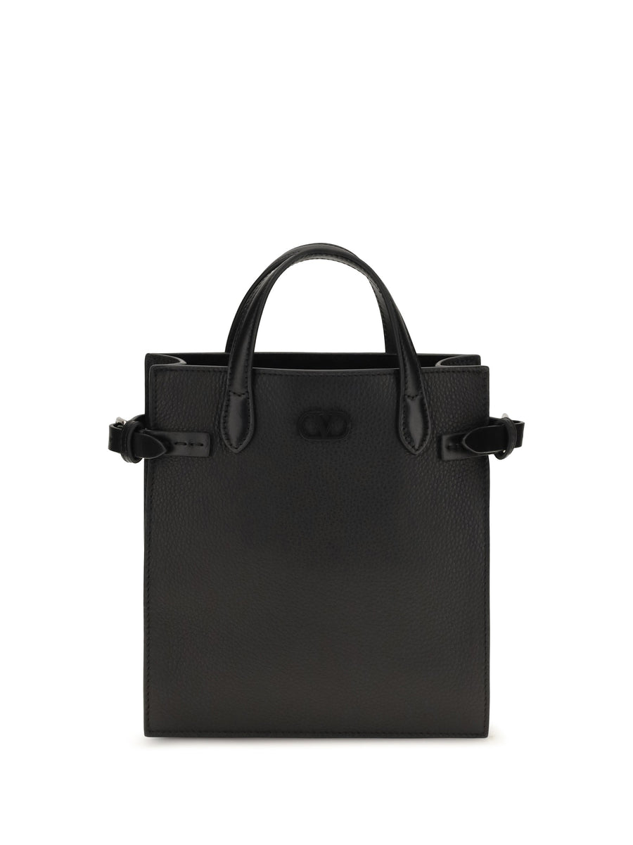 Valentino Garavani Antibes Shoulder Bag — Black Calf Leather Bos Taurus