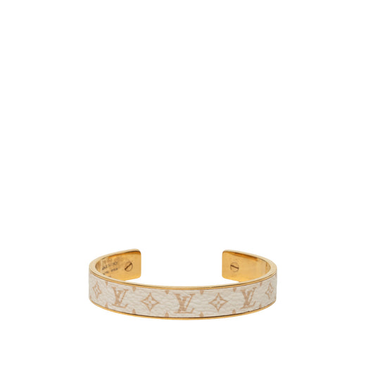 Gold Tone Monogram Jonc Cuff Bracelet - Image 1