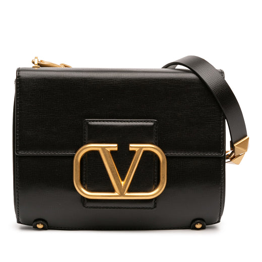 Grained Calfskin Stud Sign Shoulder Bag - Image 1
