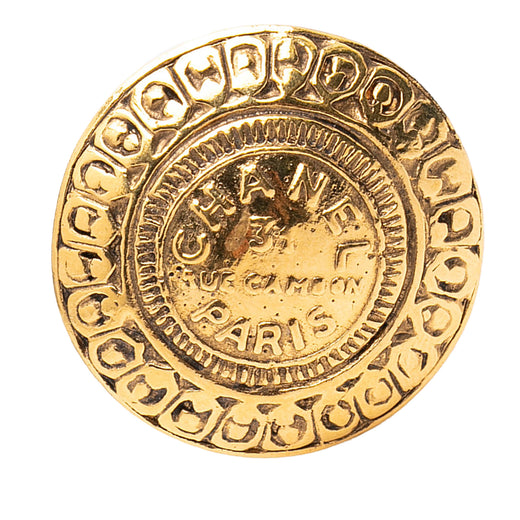 Gold Plated 31 Rue Cambon Round Brooch - Image 1