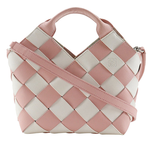 Mini Woven Calfskin Gingham Surplus Basket Bag - Image 1