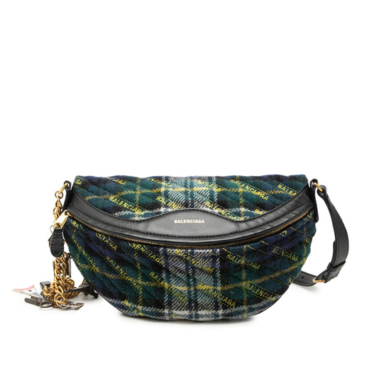 Diagonal Quilted Wool Allover Logo Souvenir Belt Bag XS - Image 1