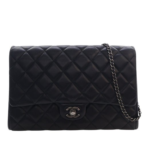 CC Quilted Lambskin Flap Clutch with Chain - Image 1