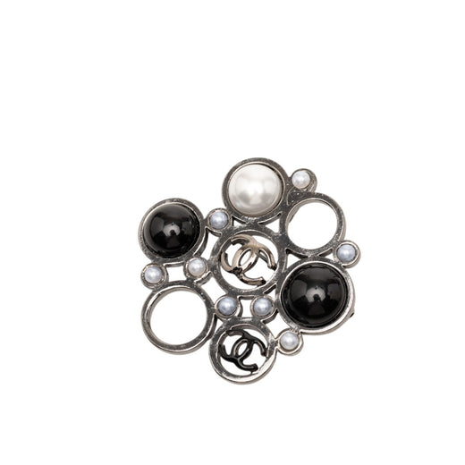 CC Brass Faux Pearl Pin Brooch - Image 1