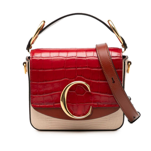 Mini Bicolor Croc Embossed Calfskin C Satchel - Image 1