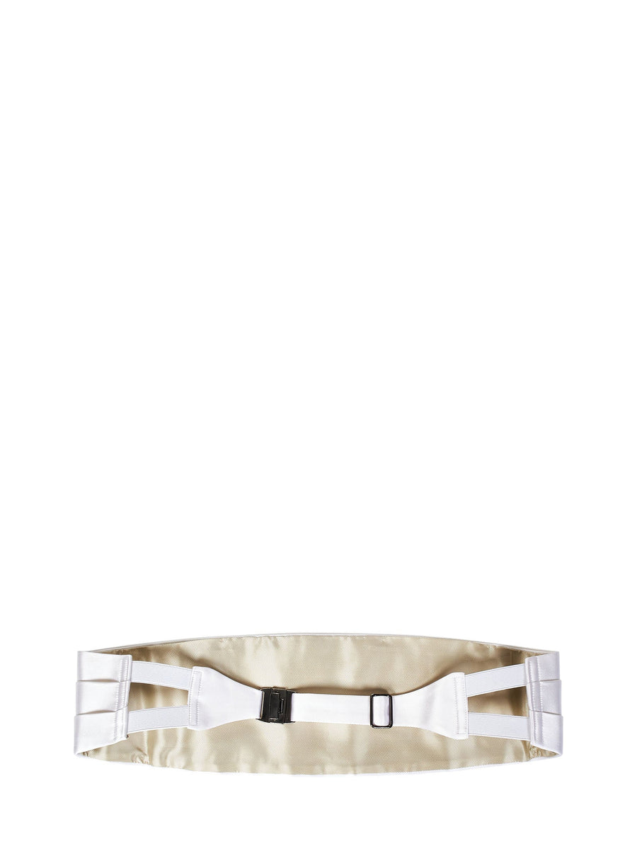 Tom Ford Silk Cummerbund Belt — White