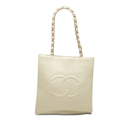 Shiny Aged Calfskin North South Shopping Tote - Image 1