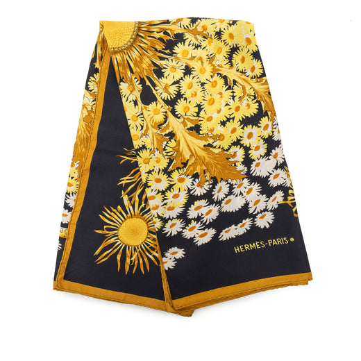 Fleurs et Carlines Silk Scarf 90 - Image 1