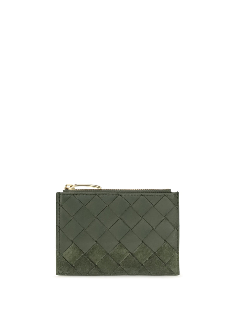 Bottega Veneta Intrecciato Cardholder — Green Lambskin Wallets & Purses