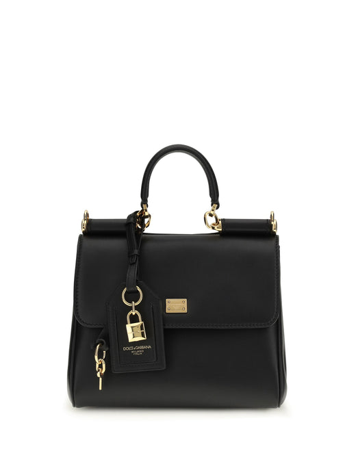 Dolce & Gabbana My Sicily Top Handle Bag — Black Calf Leather Bos Taurus