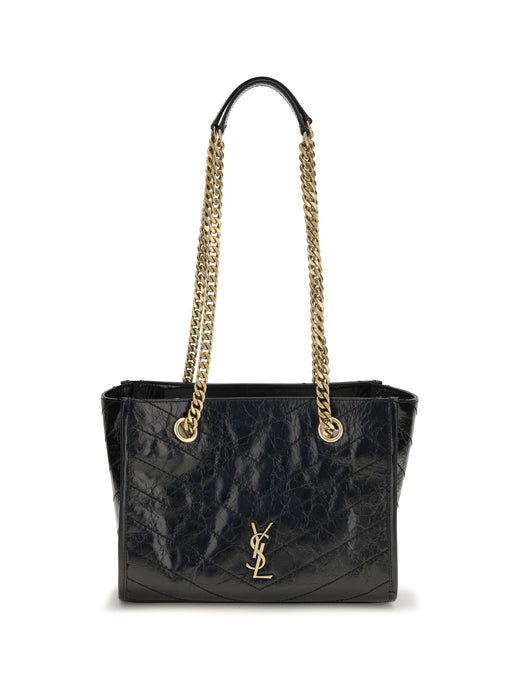 Saint Laurent Niki Tote Bag — Black Calf Leather Bos Taurus